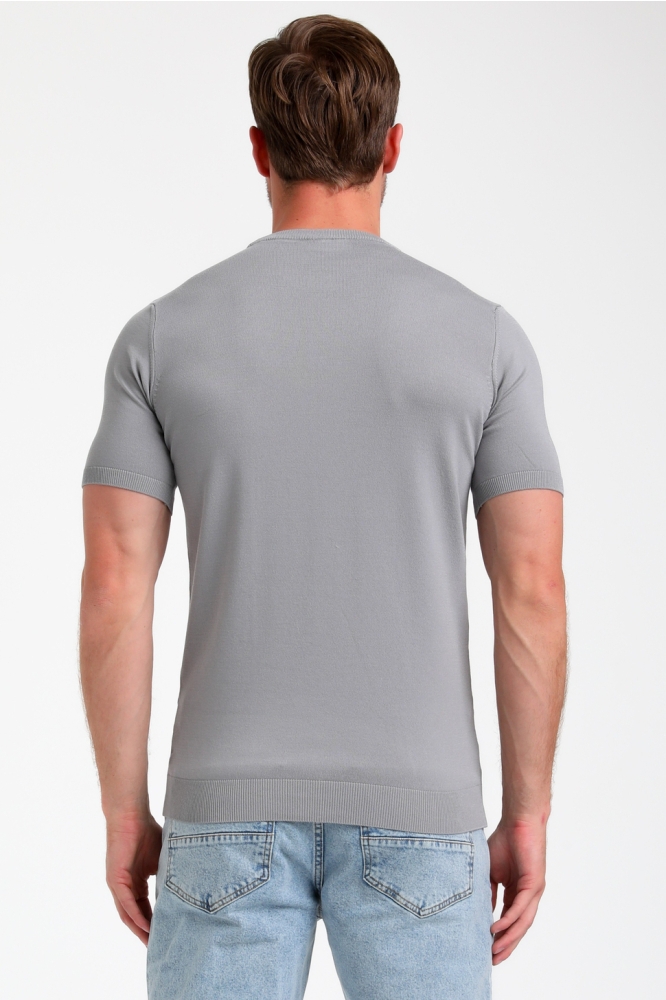 GESTRUCTUREERD T SHIRT 155510 605 grey melange